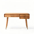 Wooden writing desk with two drawers in natural finish 120 x 60 x 75cm