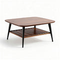 Wooden coffee table with open shelf and tapered legs 100 x 80 x 40cm