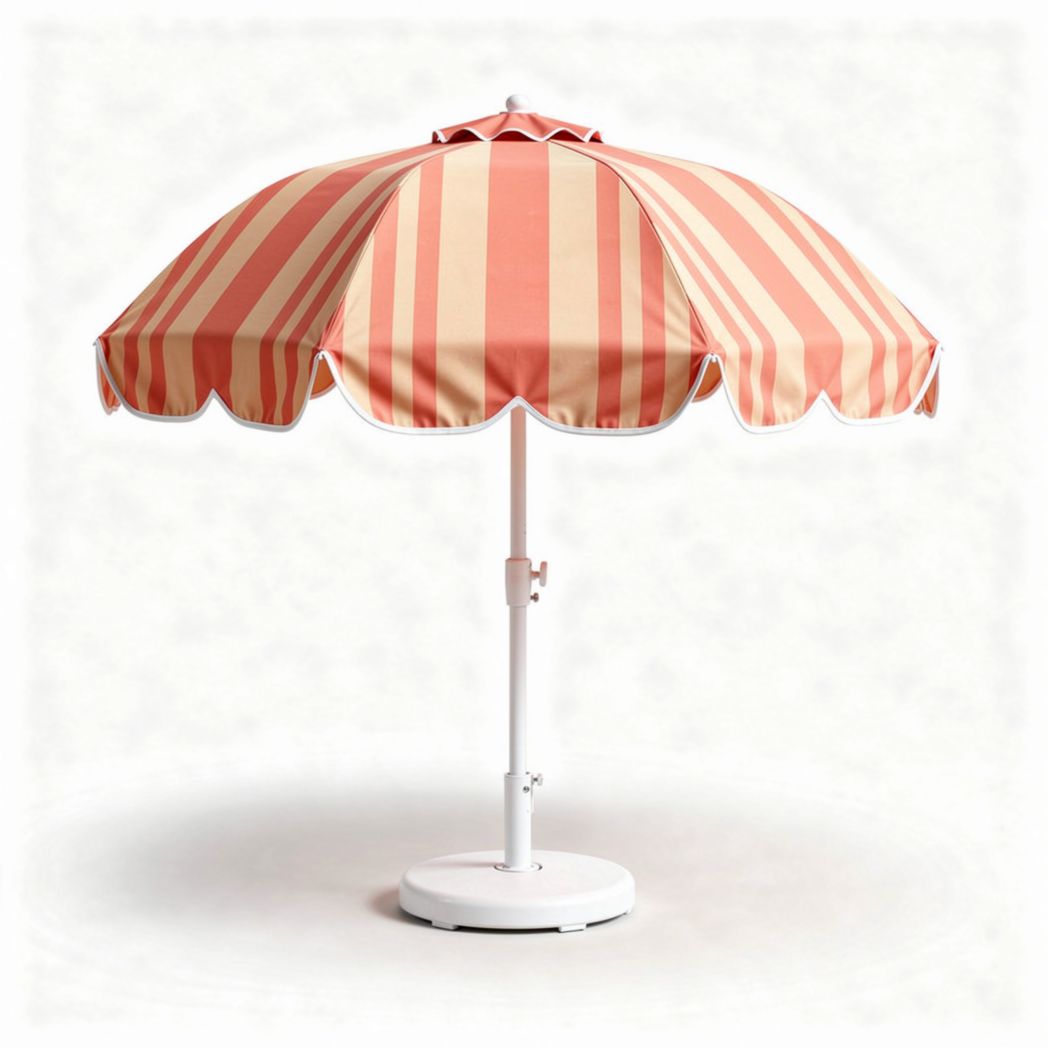 Striped outdoor patio umbrella with adjustable height and durable fabric 150 x 150 x 220cm