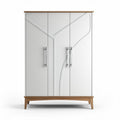 Modern wooden wardrobe with white finish and stylish design 100 x 45 x 180cm