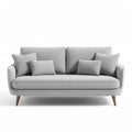 Modern grey fabric sofa with removable cushions for living room 200 x 85 x 85cm