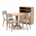 Wooden dining table set with round table and upholstered chairs 100 x 80 x 75cm